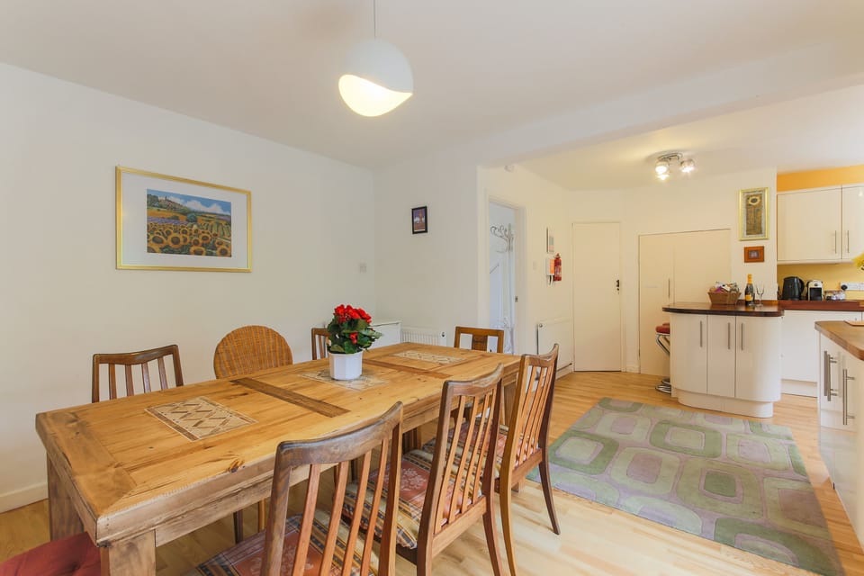 Dining area with breakfast bar.
