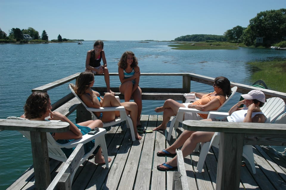 On our pier with friends