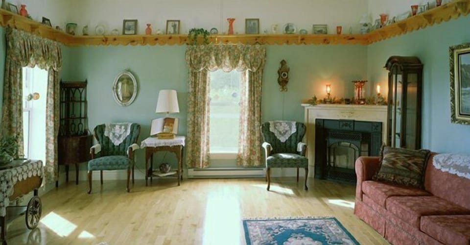 Living room with propane fireplace