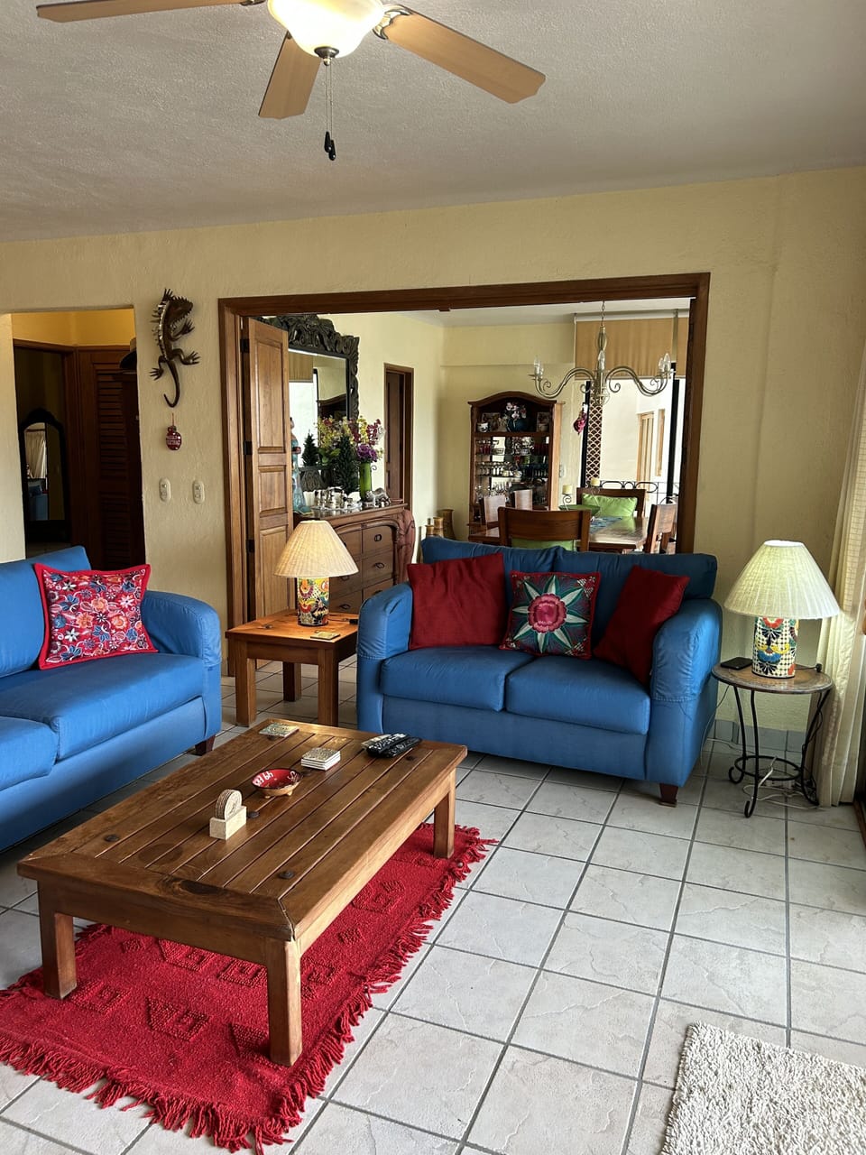 Living room and dining room