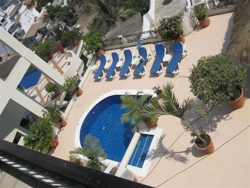 Pool deck view from balcony