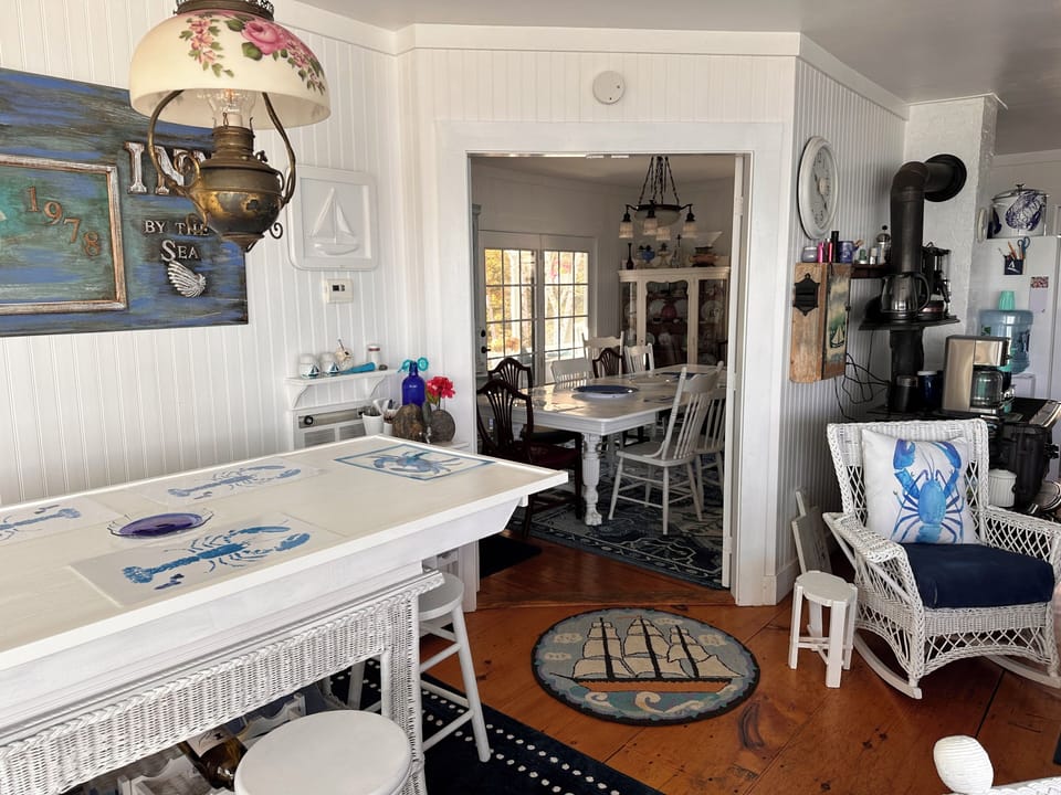 Looking into dining room from kitchen