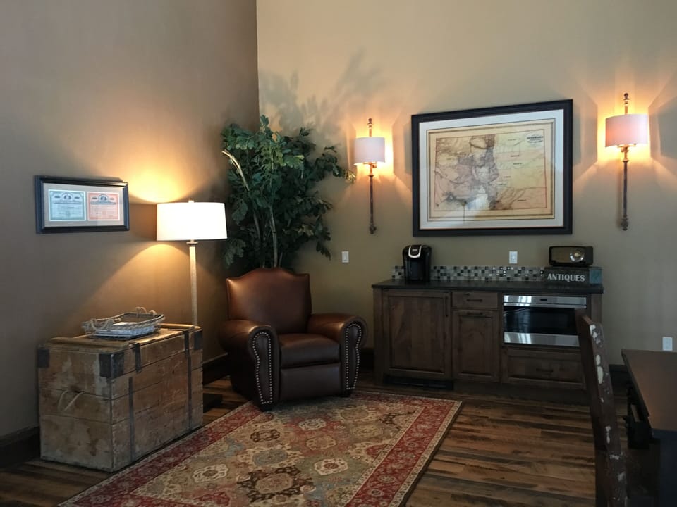 Reading loft with beverage bar and microwave 