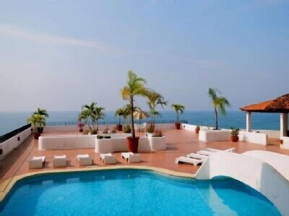 Pool deck and terrace.