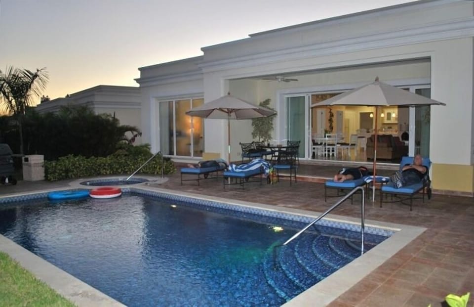 Private pool and hot tub