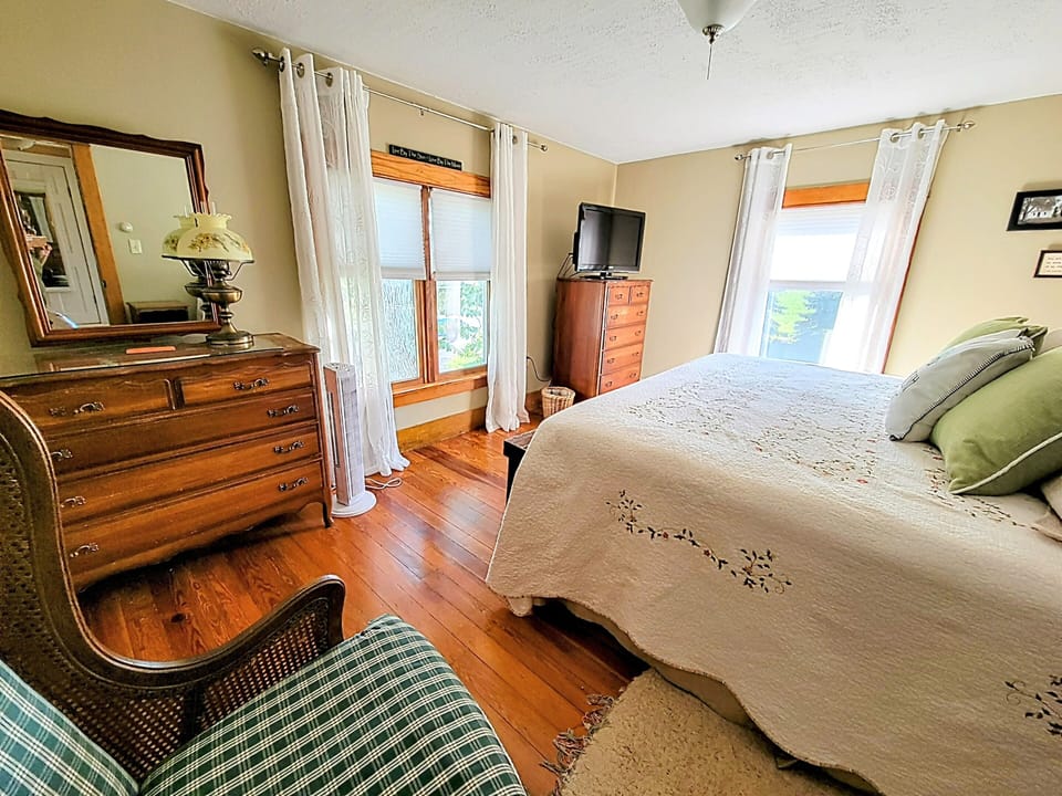 Primary bedroom. King size bed