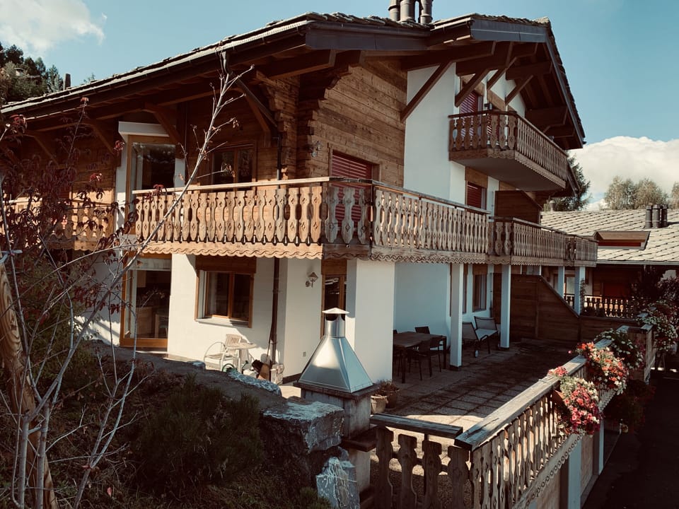 View of the apartment and terrace, autumn.