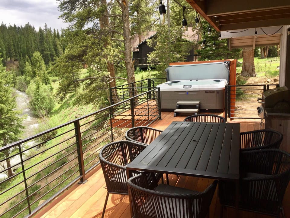 back deck with river