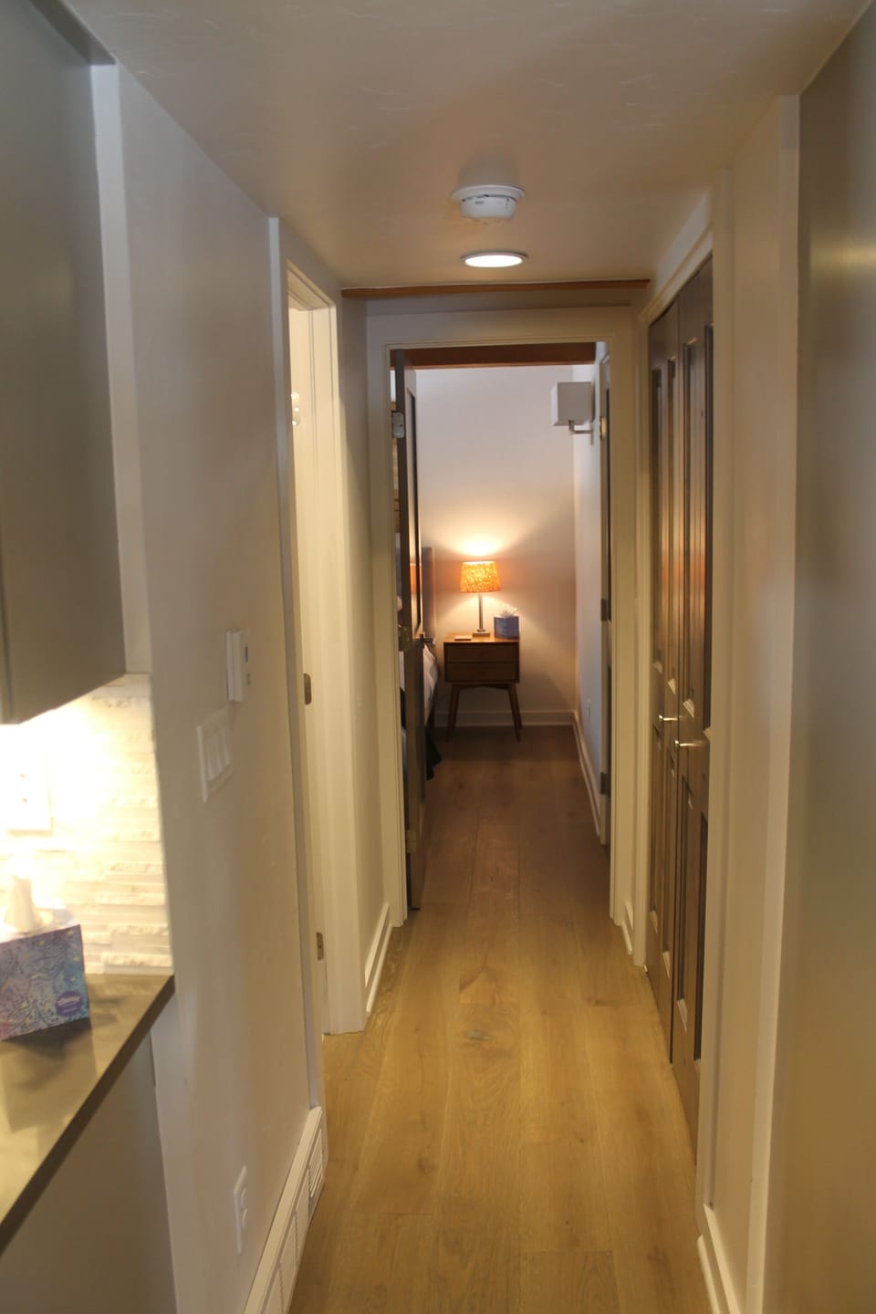 main floor hall to bath and bedroom