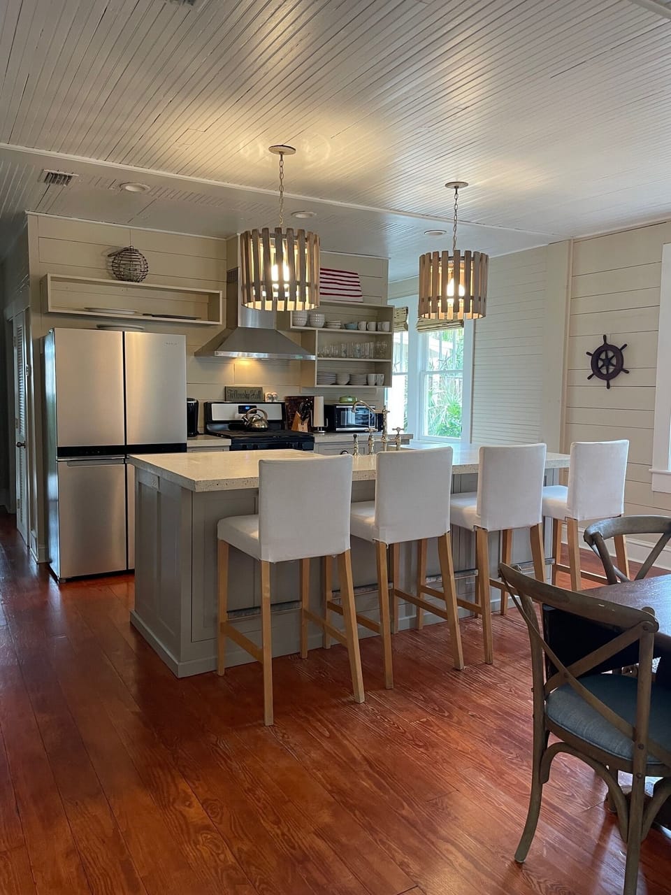 Kitchen open to living area