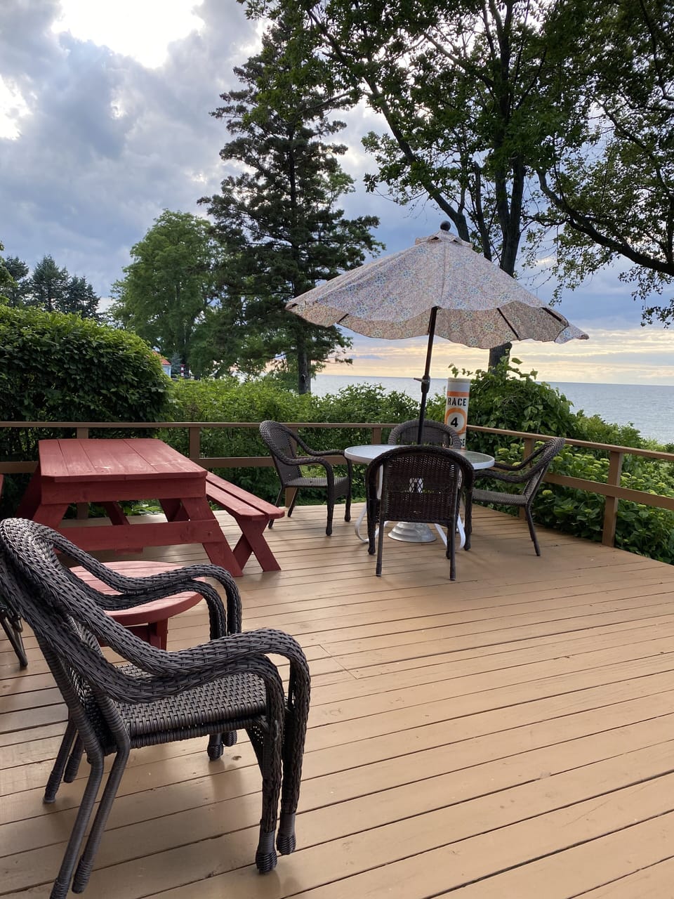 Front deck overlooking the lake