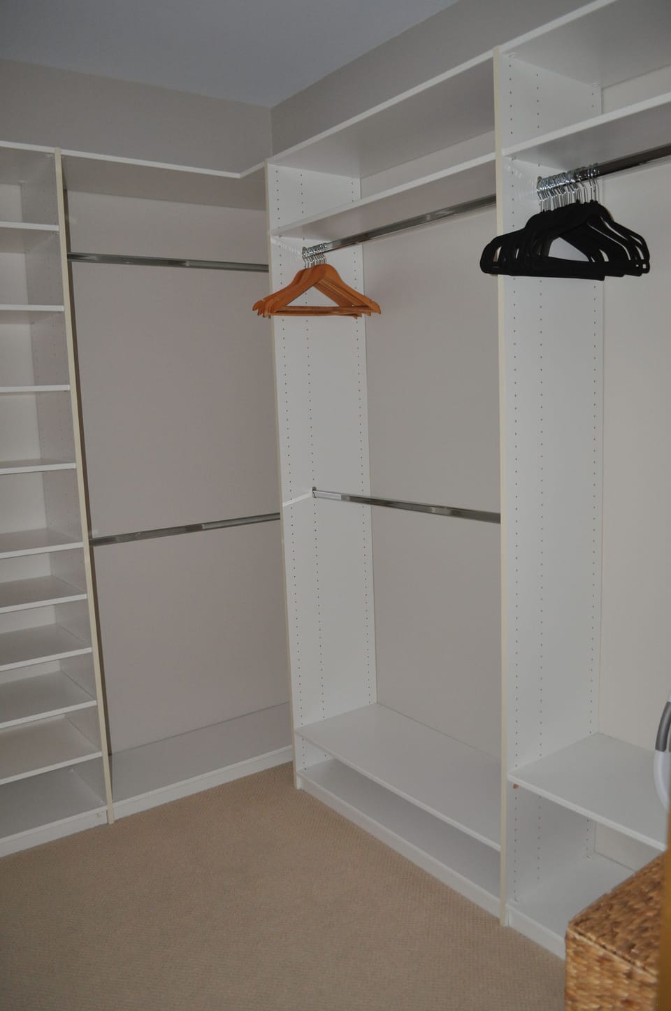 Large walk-in closet with built-ins