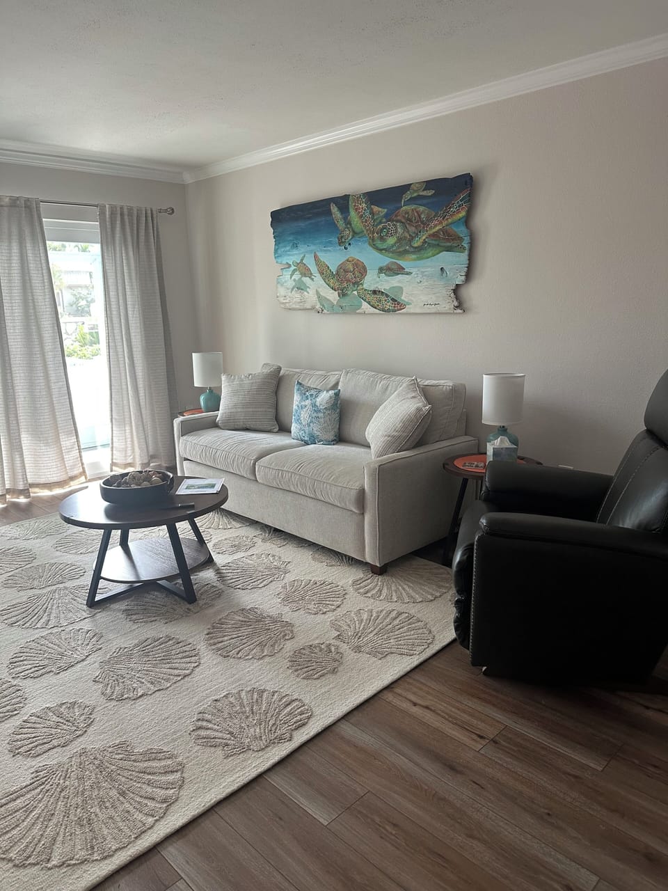 living room with pull out couch