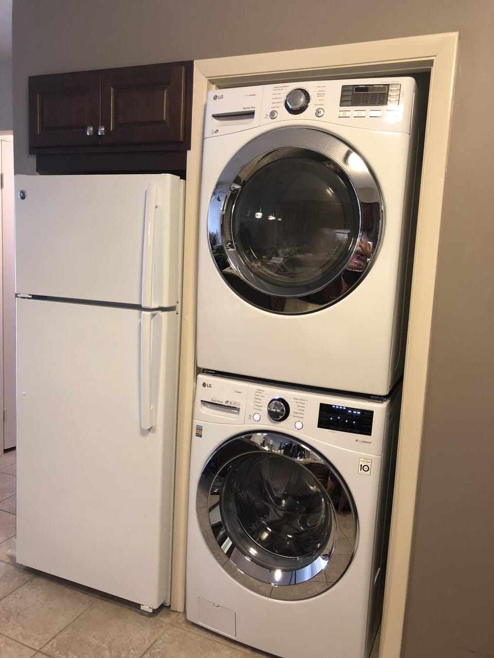 Full size washer and dryer.