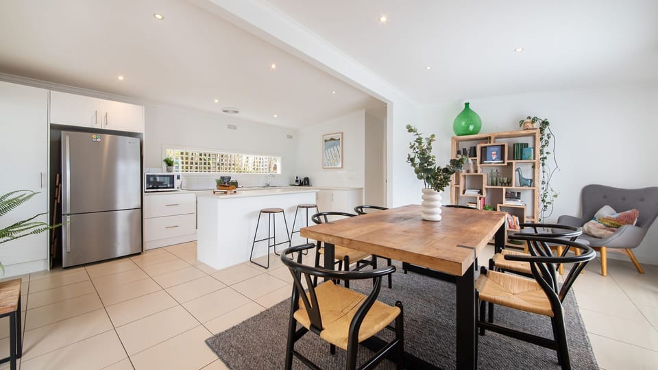 Kitchen and dining with seating for 5