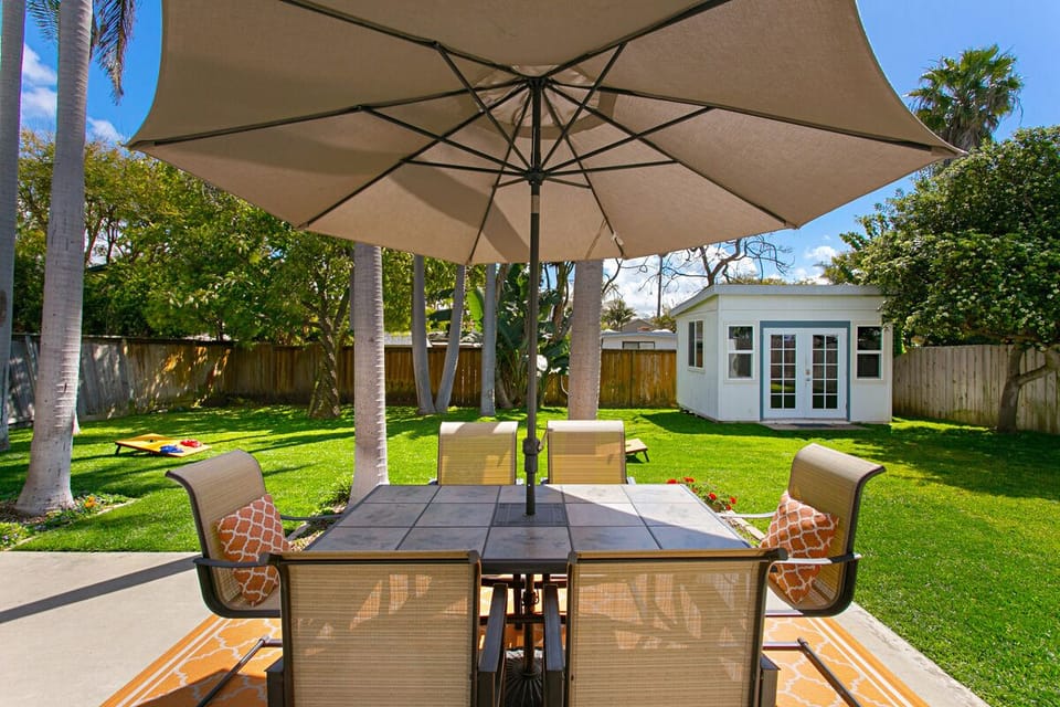 Enjoy outdoor meals and great conversation in our private backyard.