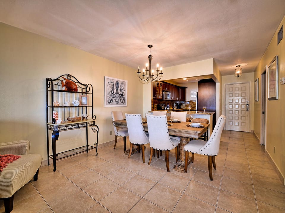 Spacious dining room area.