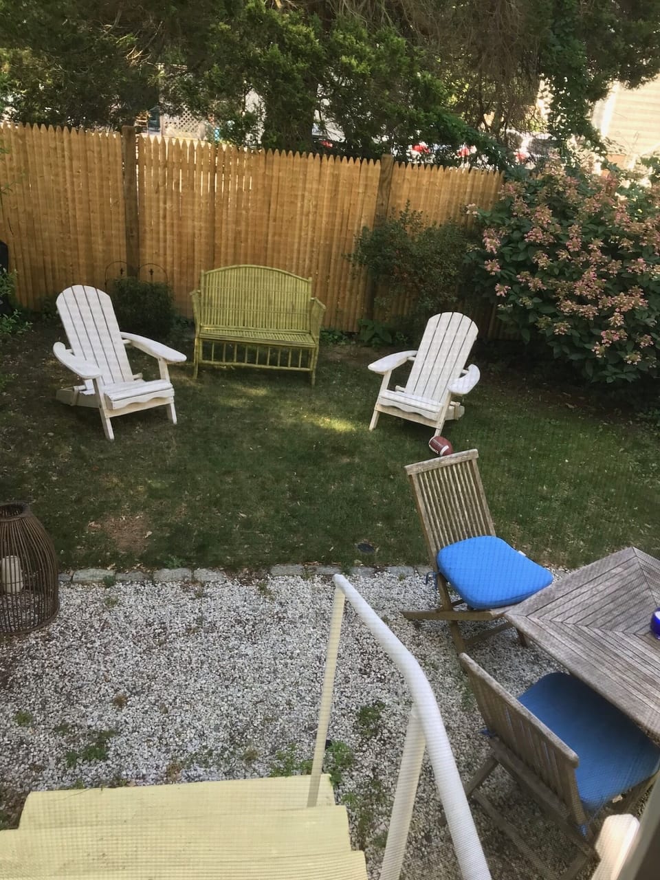 private back yard with grill