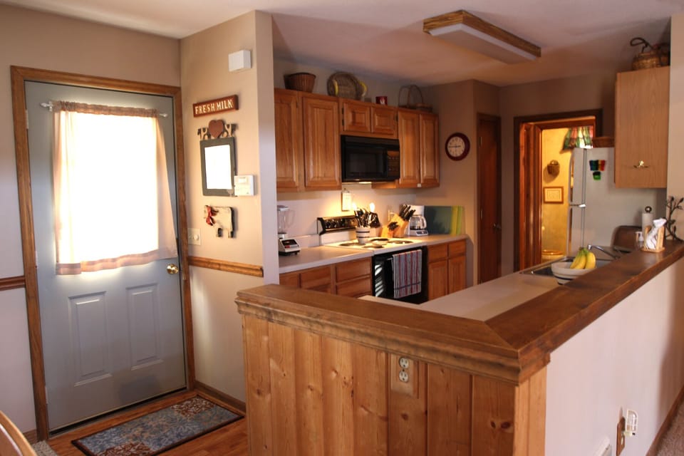 Kitchen is fully equipped.