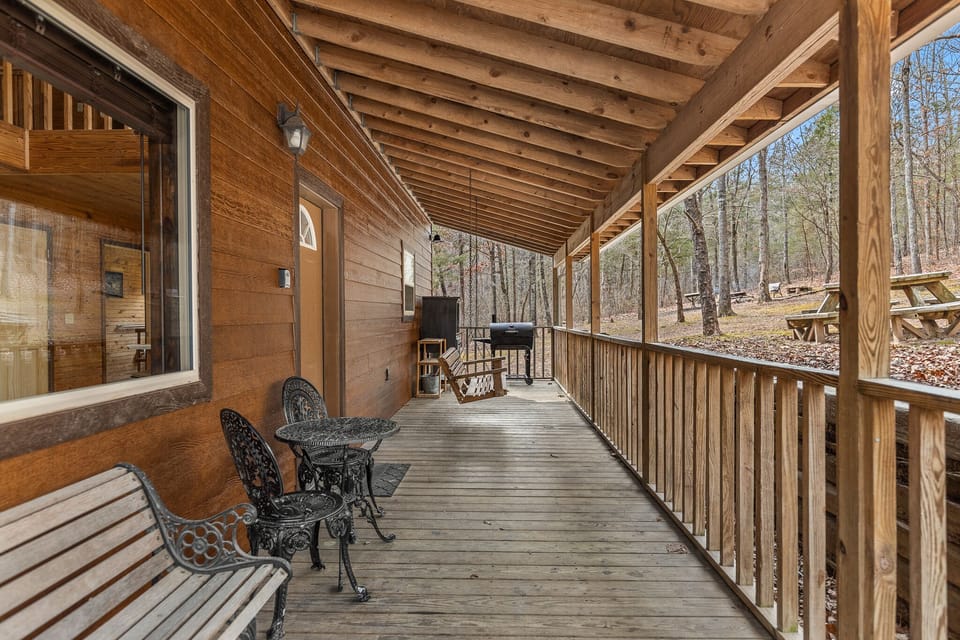 Back porch with charcoal grill