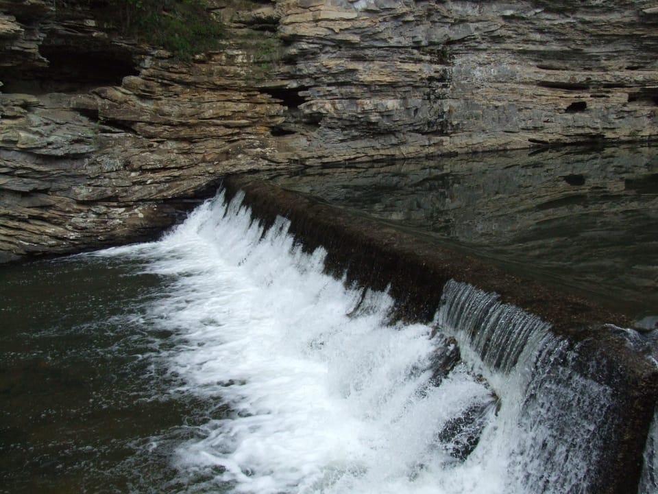 Small dam at swimming area (Fall Creek Falls State Park).