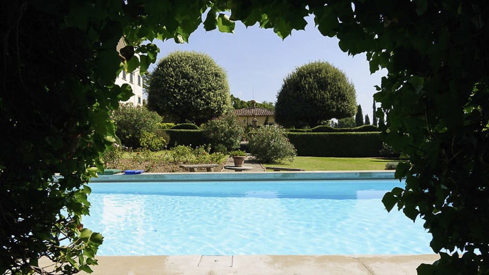 Pool view under the pergola