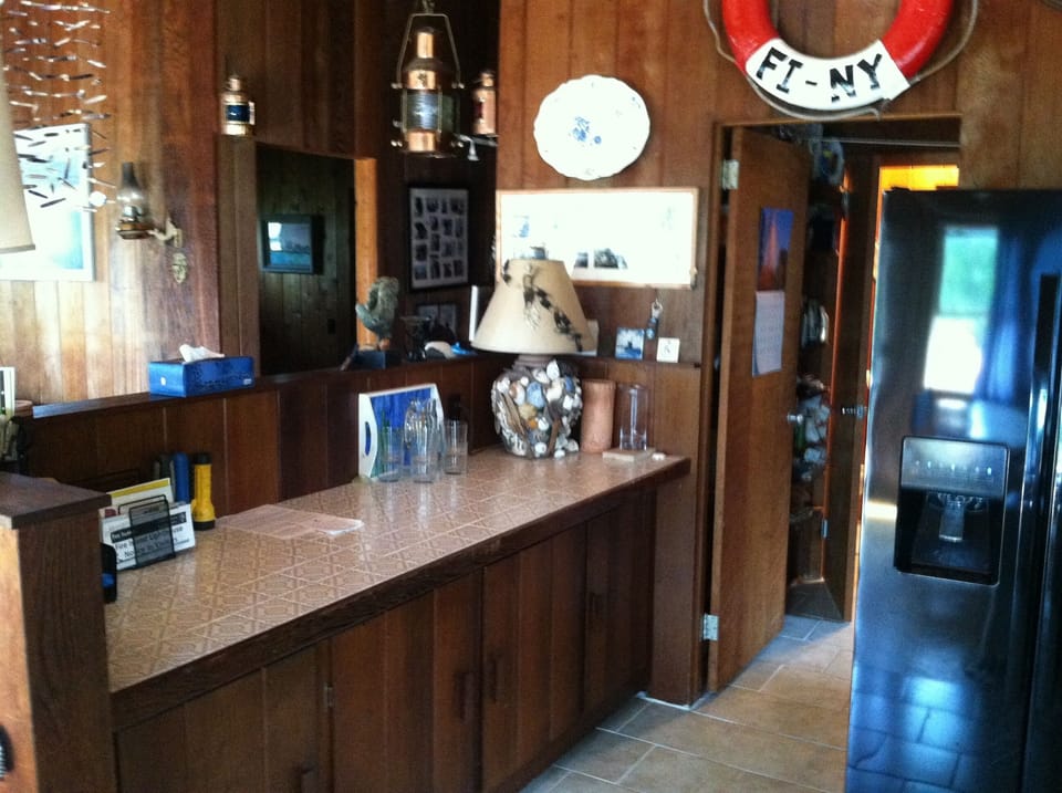 counter in kitchen, bar area
