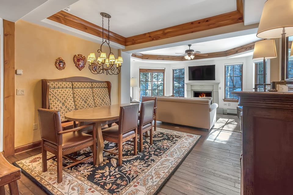 Large comfortable eating area open to the living room