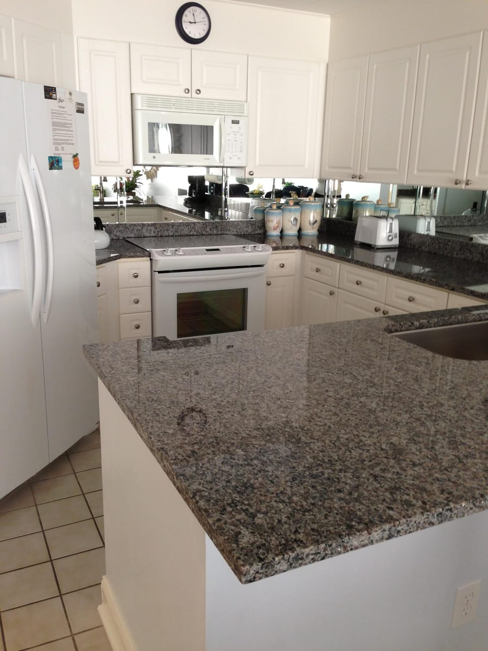 Kitchen with granite countertops
