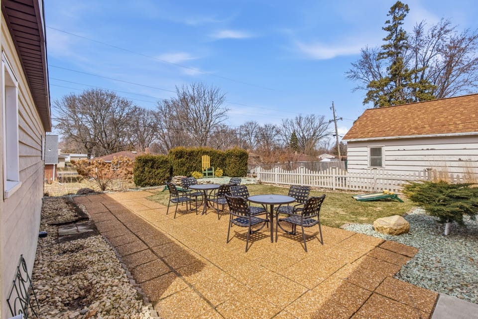 Large back yard to hang out and gather.