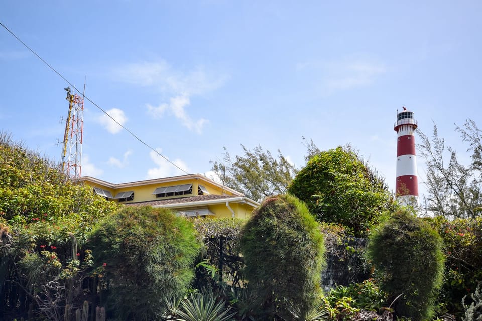 The famous South Point Lighthouse peeking out from the trees