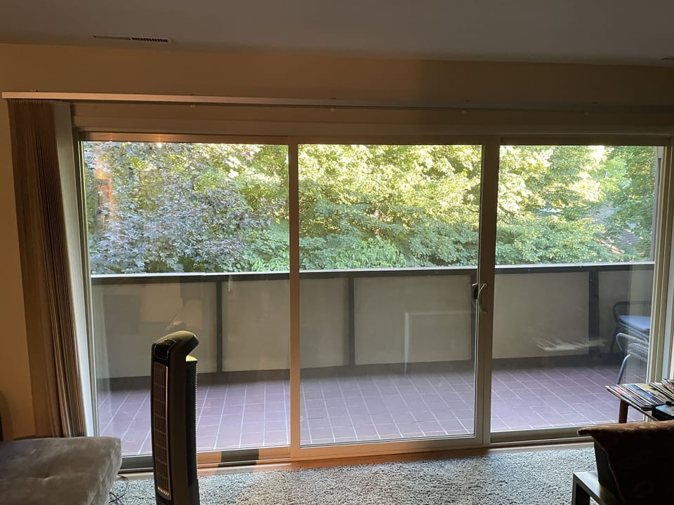 Living Room opens on to Tile Patio with View