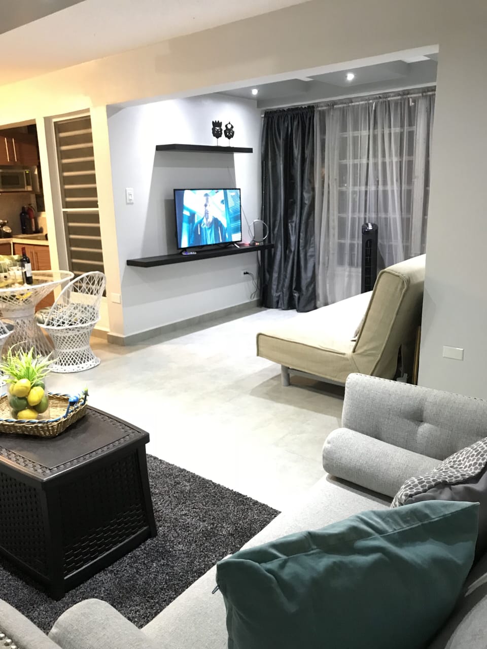 View of the family from the living area