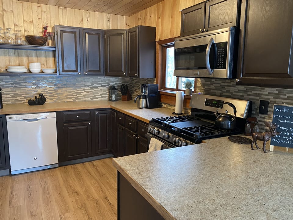 Fully stocked kitchen in chalet 
