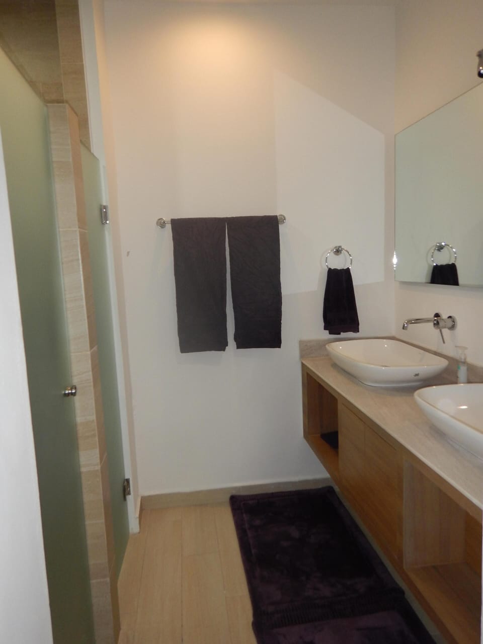 Master Bath.  Doors on left are shower and toilet