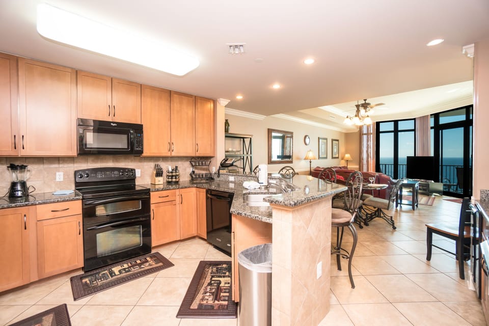 Full furnished kitchen with granite counter tops.