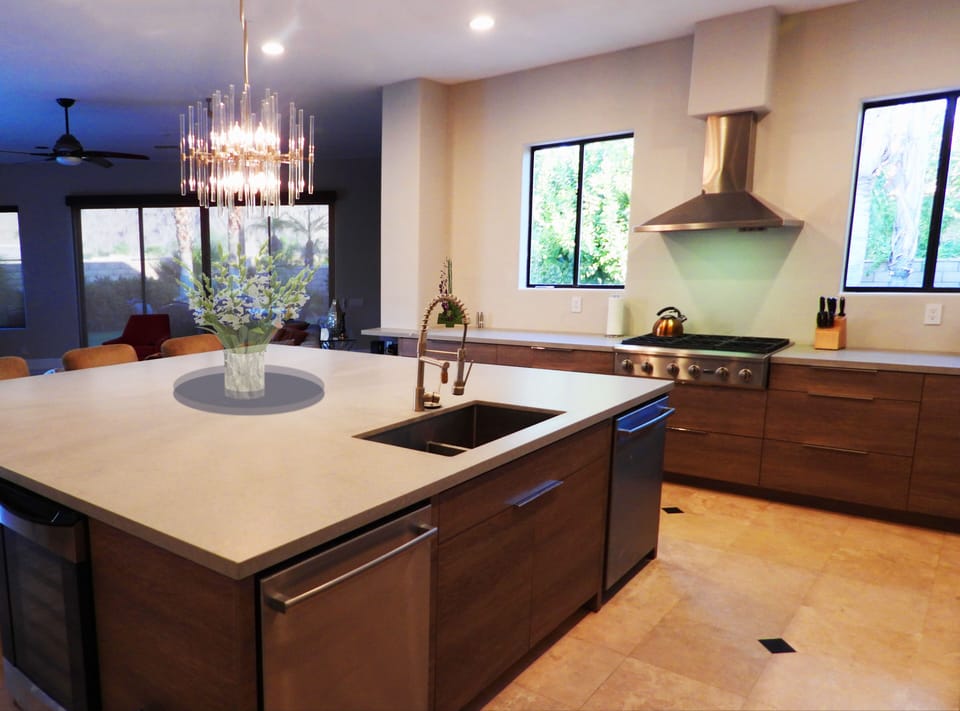Newly renovated kitchen (Fall 2020) with large island, 2 dishwashers and 2 ovens