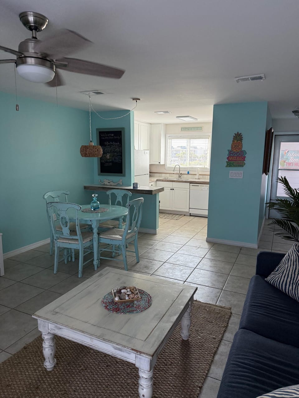 Cozy living and dining area with bright, airy ambiance