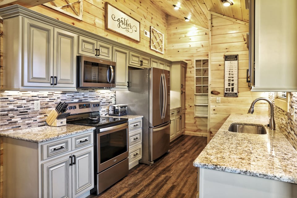 A fully stocked gourmet kitchen!