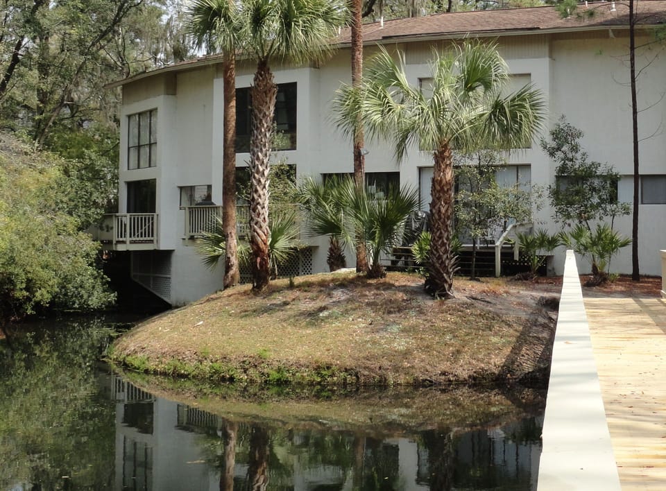 Rear view of townhome