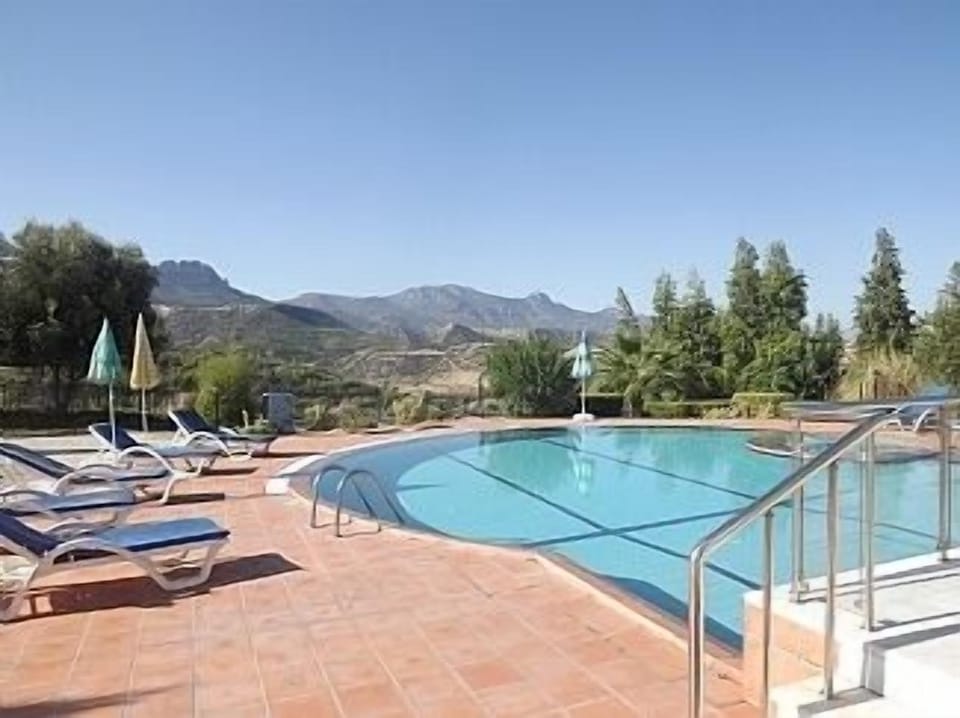 Side view of pool