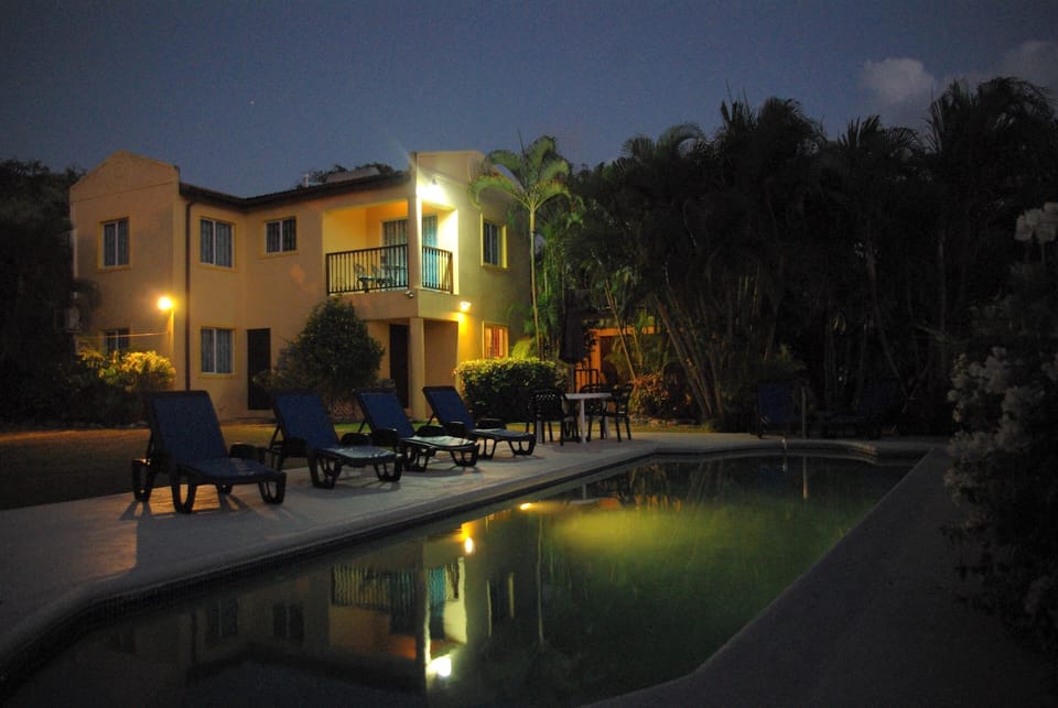 Pool & house at dusk