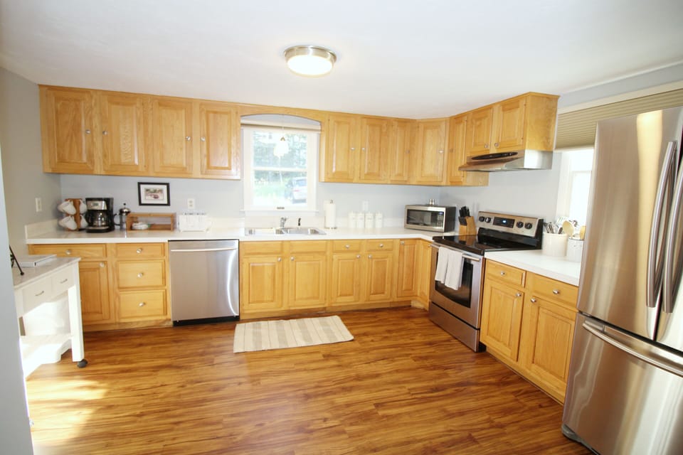 Well equipped kitchen with stainless appliances