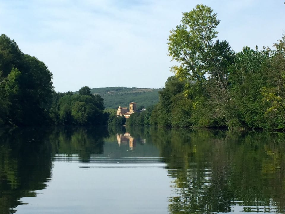 View down the river towards Varen 1.5 Km away