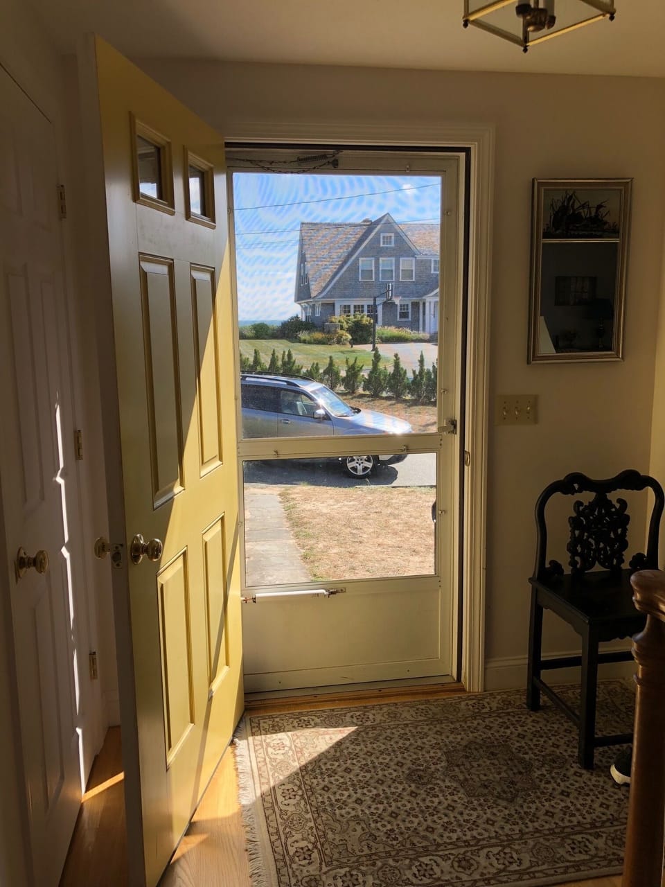Sunlight and light breeze from front door is refreshing all summer long!