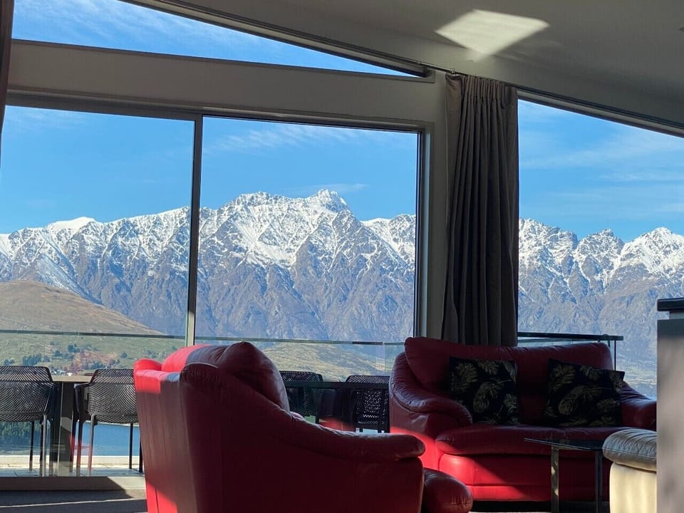 The Remarkables as seen through the lounge