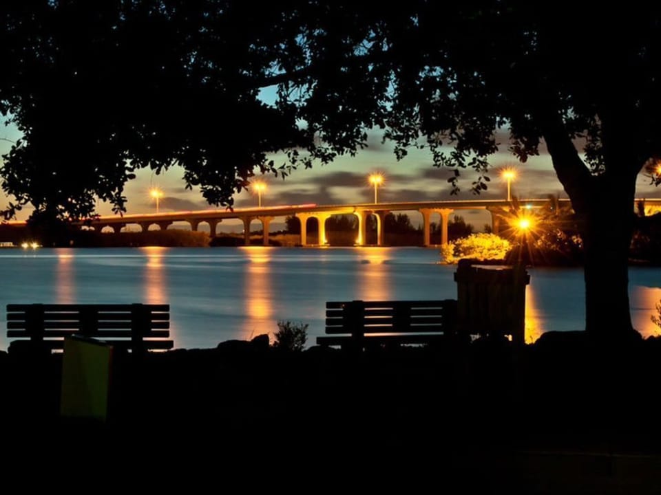 Beautiful picture at night of the bridge  from Vero Beach out  to the Island! 🙂