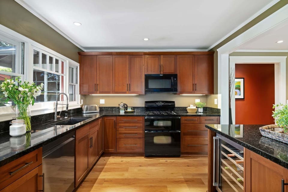 After a day of wine tasting, bring home a case of your favorite vintages, and store in the kitchen's wine cooler.