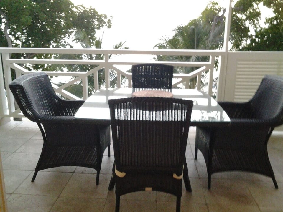 Dining on the balcony