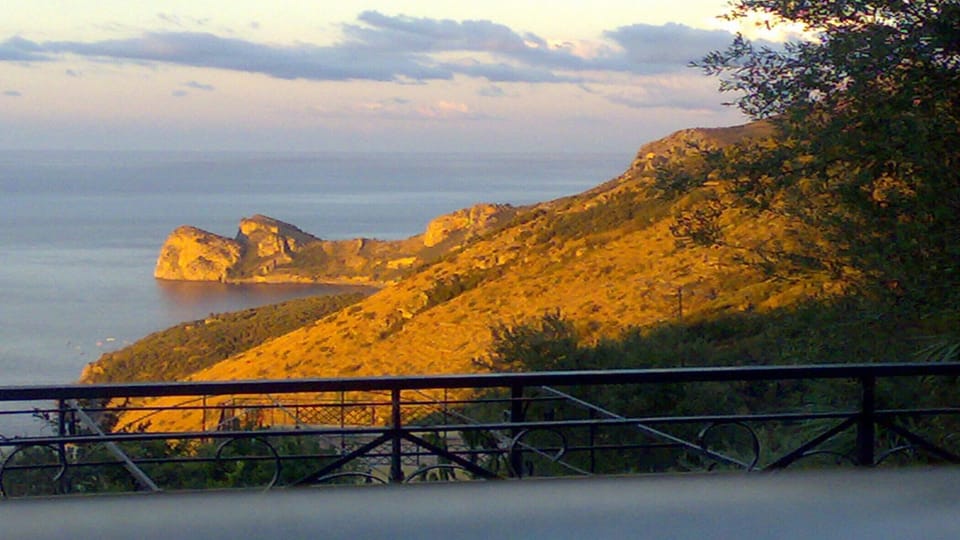 Sunset Marina del Cantone from terrace villa carlotta holidaysuplettings booking